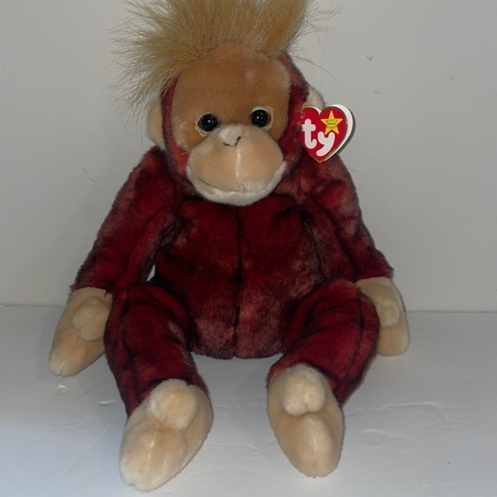 Valentine Plush Red Monkey‎ Schweetheart Ty Beanie Baby 14" NWT
